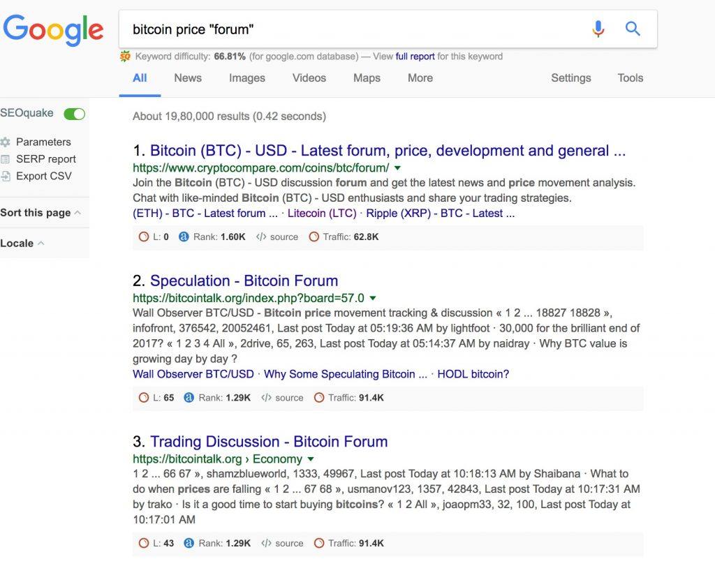 bitcoin price forums search